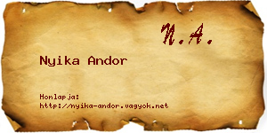 Nyika Andor névjegykártya